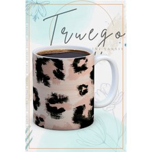 Truego Baskılı Kupa Bardak Seramik Mug - Leopar Desen