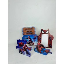 Dizayn Parti Evi Spıderman Dekoratif Ayaklı Pano Set 5 Parça