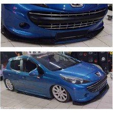 DK Elektronik Peugeot 207 Ön Tampon Eki Body Kit Karlık Lip 4 Parça Siyah