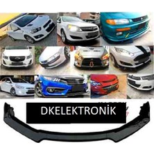 DK Elektronik Universal Esnek 3 Parça Lip Karlık / Bodykit Pianoblack Kanatlı Siyah