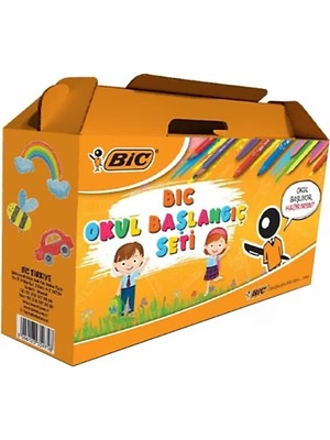 Bic Bıc Okul Başlangıç Seti 10'lu Keçeli Kalem 12'li Silinebilir Pastel Boya 5-7 Yaş Çocuklar İçin