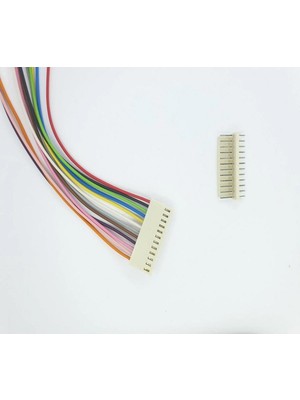 Sanec 2,54MM 12 Pin 2510 Kablolu Dişi Konnektör + 180D Erkek Pcb Tipi 10CM - 0,50MM - Çift Taraflı