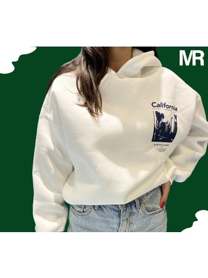 Moda Ritmi Beyaz Baskılı Unisex Sweatshirt