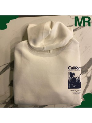 Moda Ritmi Beyaz Baskılı Unisex Sweatshirt