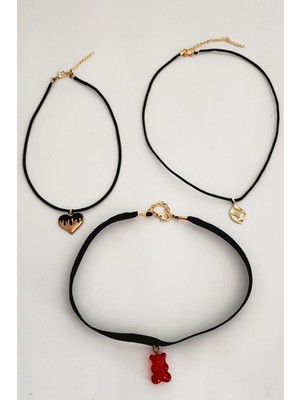 New Obsessions Ayın Sesi Choker Tasma Kolye 3'lü Paket