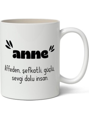 Nostaljik Lezzetler Anne Sevgi Dolu Insan Baskılı Kupa Bardak Baskılı Kahve Kupa Bardak