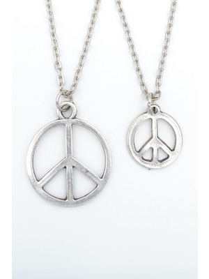 Had Safha Accessories 2'li Peace Barış Sembolü Kolye Seti