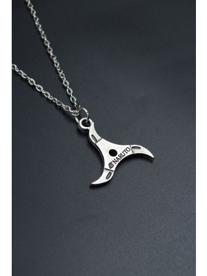 Anime Naruto Hokage  Gümüş Kaplama Unisex Düz Zincir Kolye kod 680