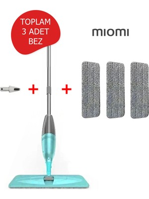 Miomi Sprey Mop 300CC Su Hazneli Pratik Temizlik 3 Adet Mop ( Distribütör Garantili )