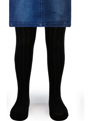 Civil Girls Kız Çocuk Külotlu Çorap 3-11 Yaş Çorap Siyah