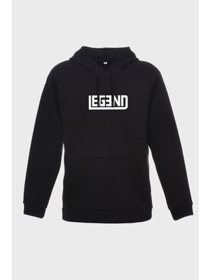 Zoka Wear Legend Minimal Baskılı Kapüşonlu Üç Iplik Sweatshırt  Hoodıe