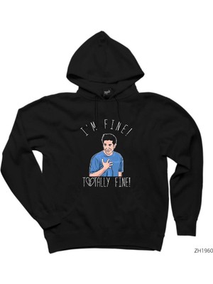 Zoka Wear Friends Ross Is Not Fine Siyah Kapşonlu Sweatshirt Hoodie