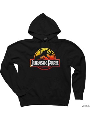 Zoka Wear Jurassic Park Sunset Siyah Kapşonlu Sweatshirt Hoodie