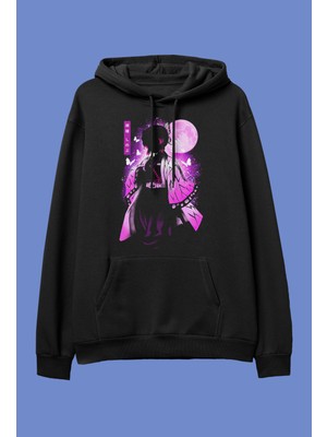 Zoka Wear Demon Slayer Shinobu Özel Tasarım Anime Kapüşonlu Sweatshirt Hoodie