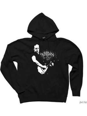 Zoka Wear Dire Straits Guitar Siyah Kapşonlu Sweatshirt Hoodie