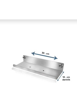 Bermega Inox, Ömürlük Paslanmaz Çelikten Raf,  Banyo Rafı, Şampuanlık, Sabunluk, Banyo Aksesuarı 30CM