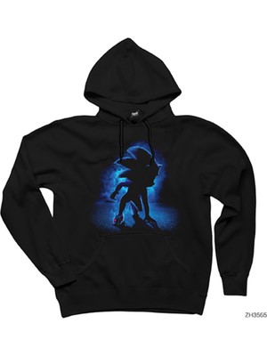 Zoka Wear Sonic The Hedgehog Siyah Kapşonlu Sweatshirt Hoodie