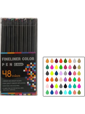 Kalesi 48 Renkler 0.4mm Fineliner Fine Point Kalem Seti Çizim Kalemleri Günlük Yazma Not Alma Takvim Gündemi Yetişkin Boyama (Yurt Dışından)