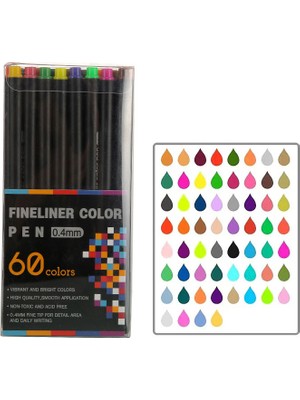 Kalesi 60 Renkler 0.4mm Fineliner Fine Point Kalem Seti Çizim Kalemleri Günlük Yazma Not Alma Takvim Gündemi Yetişkin Boyama (Yurt Dışından)