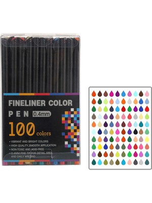 Kalesi 100 Renkler 0.4mm Fineliner Fine Point Kalem Seti Çizim Kalemleri Günlük Yazma Not Alma Takvim Gündemi Yetişkin Boyama (Yurt Dışından)