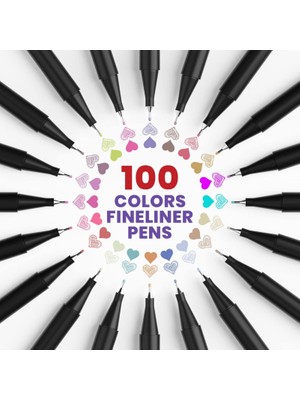 Kalesi 100 Renkler 0.4mm Fineliner Fine Point Kalem Seti Çizim Kalemleri Günlük Yazma Not Alma Takvim Gündemi Yetişkin Boyama (Yurt Dışından)