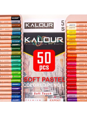 Kalesi 50 Parça Kalour Pro Pastel Tebeşir Renkli Kömür Kalemler Çizim Eskiz Sanat Malzemeleri Yetişkinler Için Sanatçılar (Yurt Dışından)