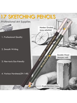 Kalesi Yetişkinler Başlangıç Çocuklar Için 2 Sketchbook Sanat Çizim Malzemeleri ile 52 Parça Kalour Eskiz Kalem Seti (Yurt Dışından)