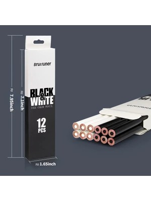 Kalesi Brutfuner 12 Parça Siyah Beyaz Eskiz Kömür Kalem Eskiz Çizimi Için Vurgulama Standart Kalem (Yurt Dışından)