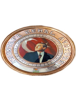 Safir Bakır Duvar Tablosu M.k. Atatürk Tablo Özel Elişçiliği 25 cm A++ Kalite