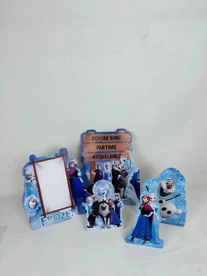 Dizayn Parti Evi Frozen Dekoratif Ayaklı Pano Set 5 Parça