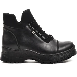 112 Siyah Fermuarlı Kadın Bot