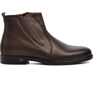 3602 Kahve Hakiki Deri Içi Kürklü Erkek Bot