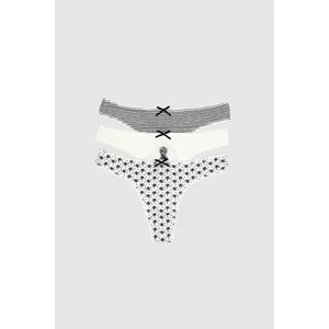 Pierre Cardin 3'lü Ekonomik Paket Stylo 2702 Pamuklu Basic Desenli String Külot