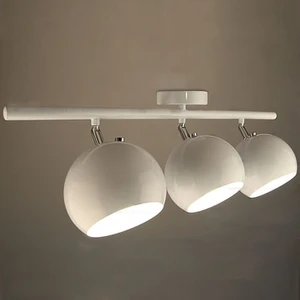 Retro Beyaz 180 Derece Hareketli Modern Spor 3 Lü LED Spot Avize Günışığı Ampullü