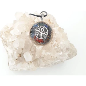Orgonit Dünyası Hayat Ağacı Orgonit Kolye Ganslı ve 7 Çakra Taşlı Gümüş Renk(Bombeli)