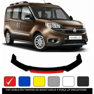 Dkelektronik Fiat Doblo Lip 4 Parça Kırmızı / Tampon Eki