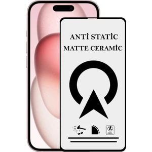 Kzy Apple iPhone 15 Tam Kaplayan Anti Statik Kırılmayan Mat Seramik Nano Esnek Ekran Koruyucu Cam