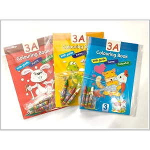 3A Boyama Kitabı Seti Pastel Boya Hediyeli 1 Adet
