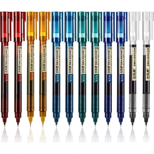 12 Adet Tükenmez Kalemler Mürekkep 0.5 mm Ekstra Ince Uçlu Kalemler Sıvı Mürekkepli Kalem Roller Kalemler (Yurt Dışından)