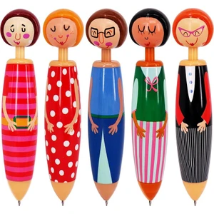 5 Parça Sevimli Yaratıcı Moda Tasarlanmış Karikatür Bebek Tükenmez Kalem Kırtasiye Ofis Malzemeleri (Yurt Dışından)
