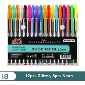 Pastel Glitter Metalik Neon Renk Jel Kalemler Boyama Çocuklar Eskiz Boyama Çizim Için Set (Yurt Dışından)
