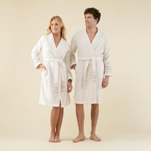 Derin Unisex Bornoz Ekru/mango