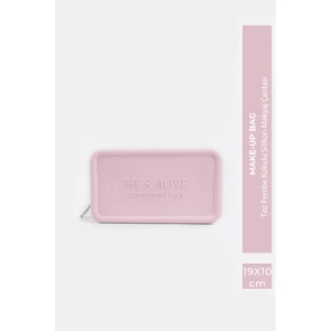 Fit & Alive Kokulu Silikon Makyaj Çantası - Toz Pembe