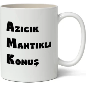 Nostaljik Lezzetler Azıcık Mantıklı Konuş Tasarımlı Kupa Bardak Baskılı Kahve Kupa Bardak