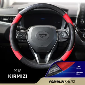 Panda Oto Direksiyon Kılıfı - Deri / Karbon