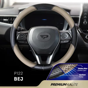 Panda Oto Direksiyon Kılıfı - Delikli Deri / Karbon Yüzey