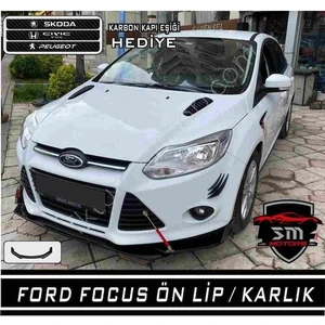 DK Elektronik Ford Focus 3-3.5 Ön Karlık Body Kit 3 Parça Lip Piano Black Siyah