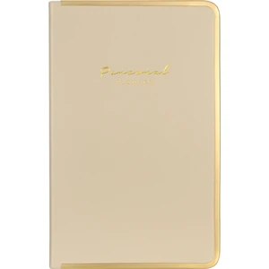 Victoria's Journals Monaco Vegan Deri Sert Kapak Defter 13 x 21 cm Çizgili Krem