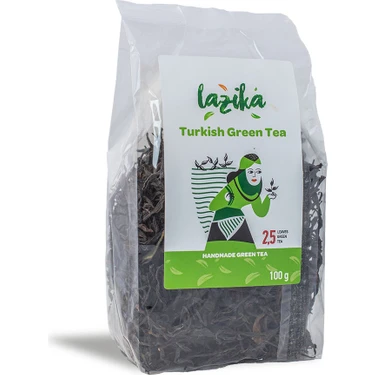 Lazika El Yapımı Yeşil Çay (100 gr) Doğal Antioksidan ve Ferahlatıcı İçecek Katkısız,Doğal,