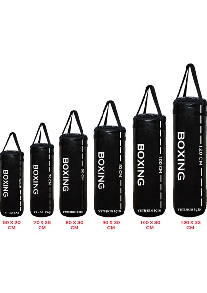 Yırtılmaz Siyah Deluxe Boxing Kolonlu Boks Torbası ve Tavan Askı Kancası modelleri